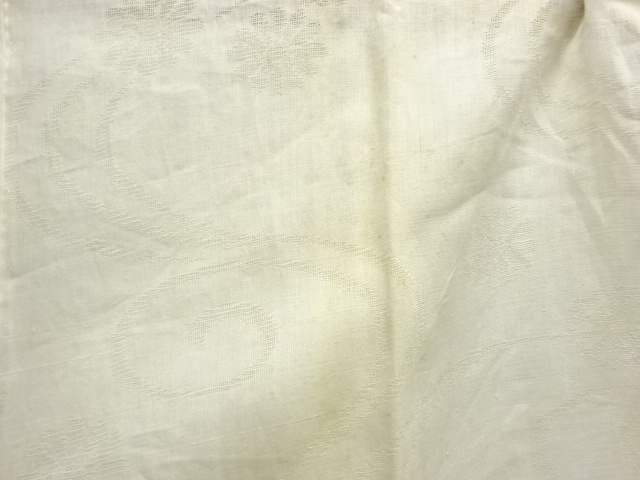  アンティーク　本麻すかし織流水に花模様長襦袢